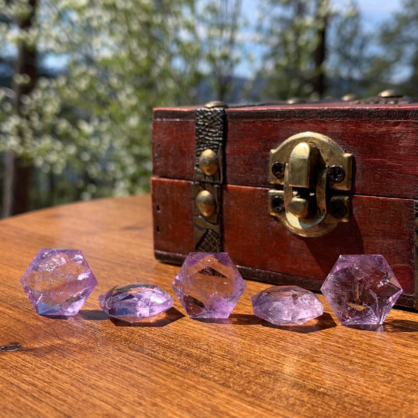 Amethyst Sacred Geometry Faceted Crystal