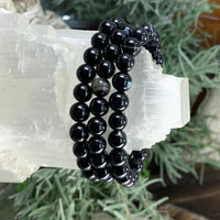 Mala Black Agate Armbånd Med Fløjlspose