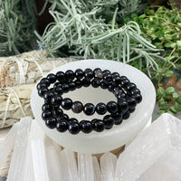 Mala Black Agate Armbånd Med Fløjlspose