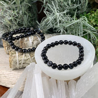 Mala Black Agate Armbånd Med Fløjlspose