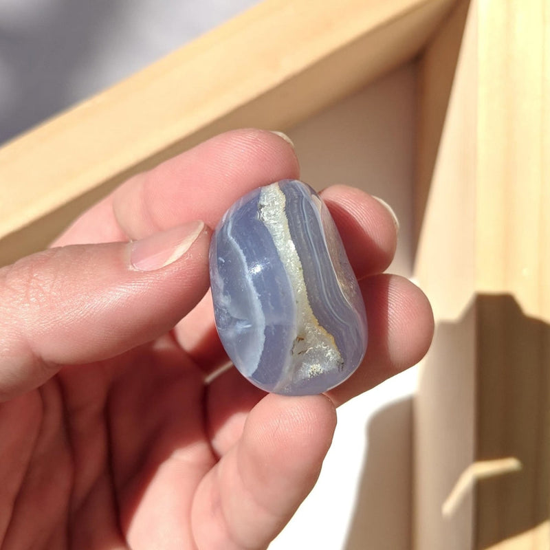 Blue Lace Agate Tumbled Stone - tumbledstone