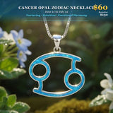 ♋ SUMMER 60% OFF -Cancer Opal Zodiac Necklace – June 21 to July 22