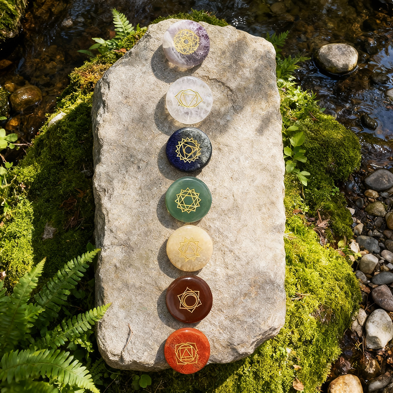 FREE GIVEAWAY! 7-Chakra Etched Crystal Stone Set