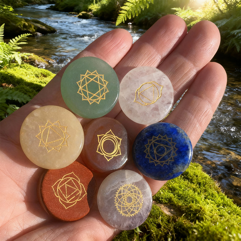 FREE GIVEAWAY! 7-Chakra Etched Crystal Stone Set