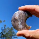 Cherry Flower Blossom Agate Crescent Moonstone