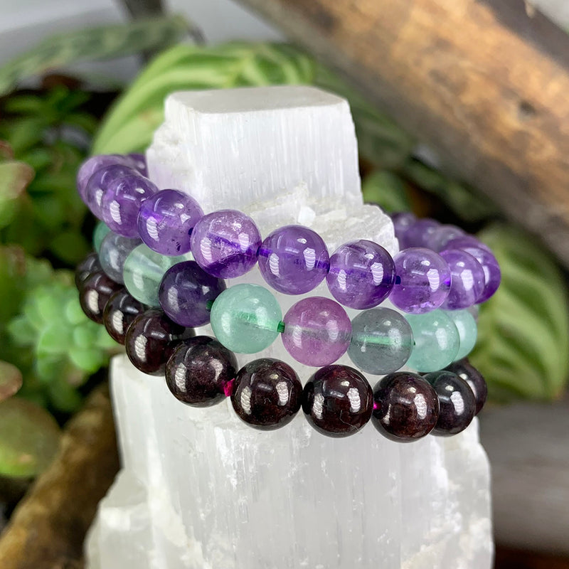 Conjunto de pulseira Mala de cristal Clarity & Calm com 3 peças