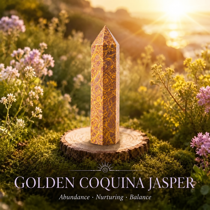 Golden Coquina Jasper crystal point