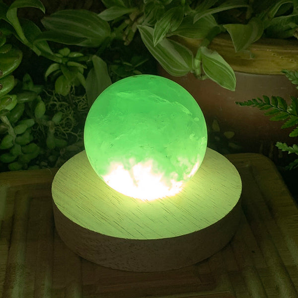 Crystal Mood Light (esfera de fluorita verde-média)