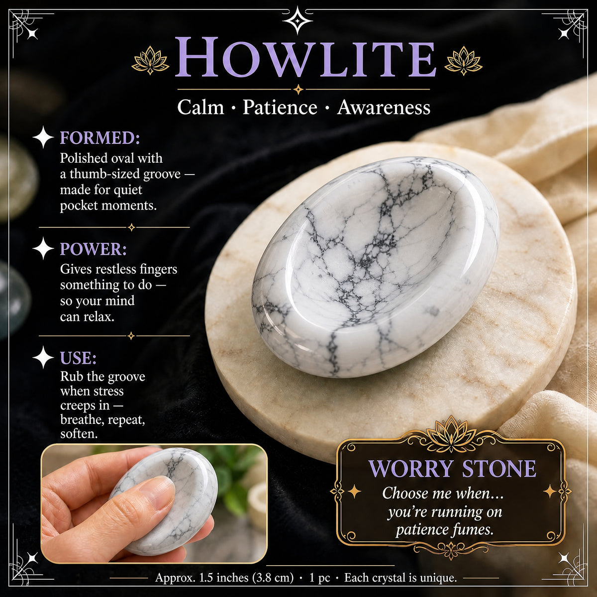 Howlite Kaygı Taşı