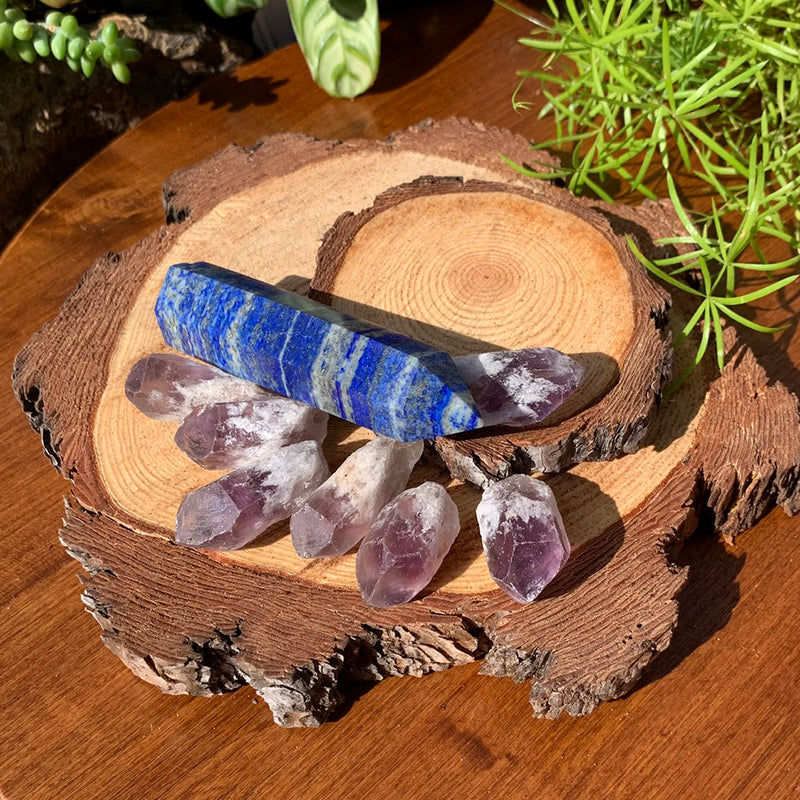 8-Piece Lapis Lazuli + Amethyst Set