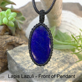 Lapis Lazuli Macramé hanger ketting