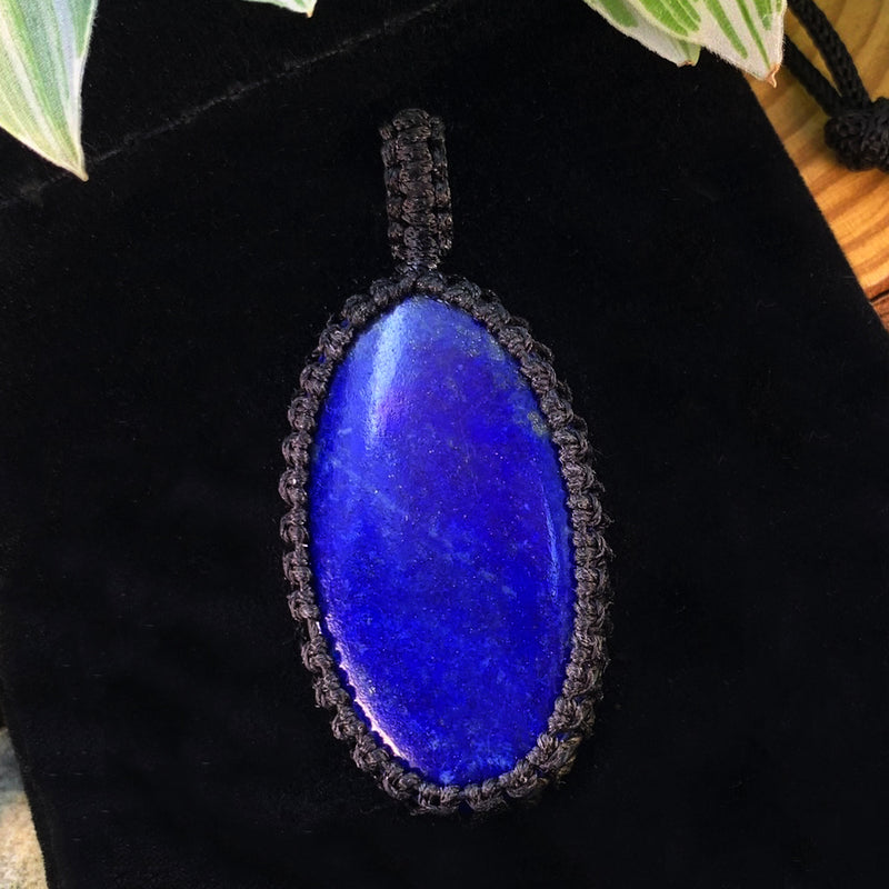 Lapis Lazuli Macramé hanger ketting