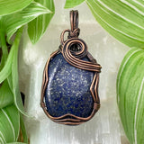 Lapis Lazuli koperdraad hanger ketting