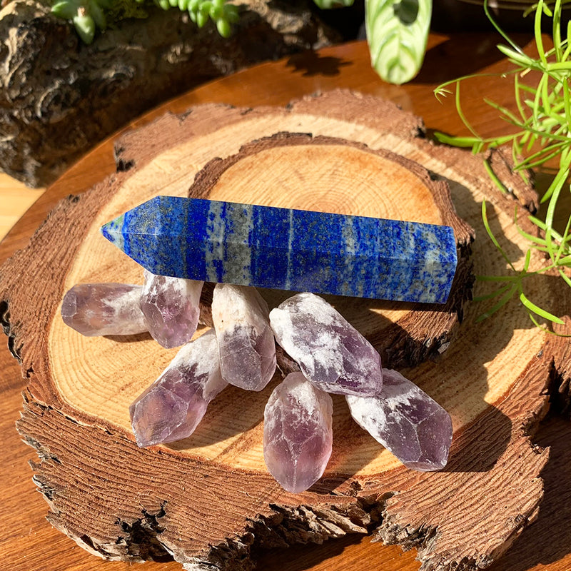 Ensemble 8 pièces Lapis Lazuli + Améthyste