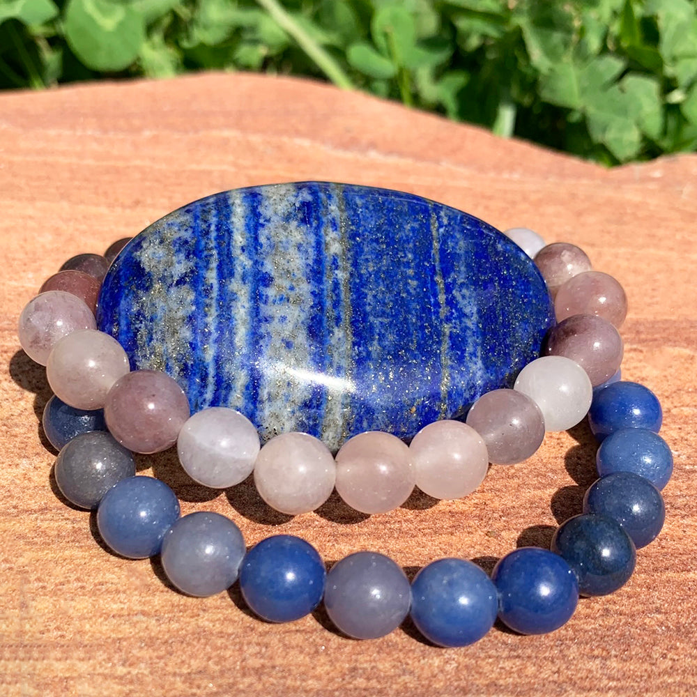 Lapis Lazuli & Aventurine Mala Bracelet & Palmstone
