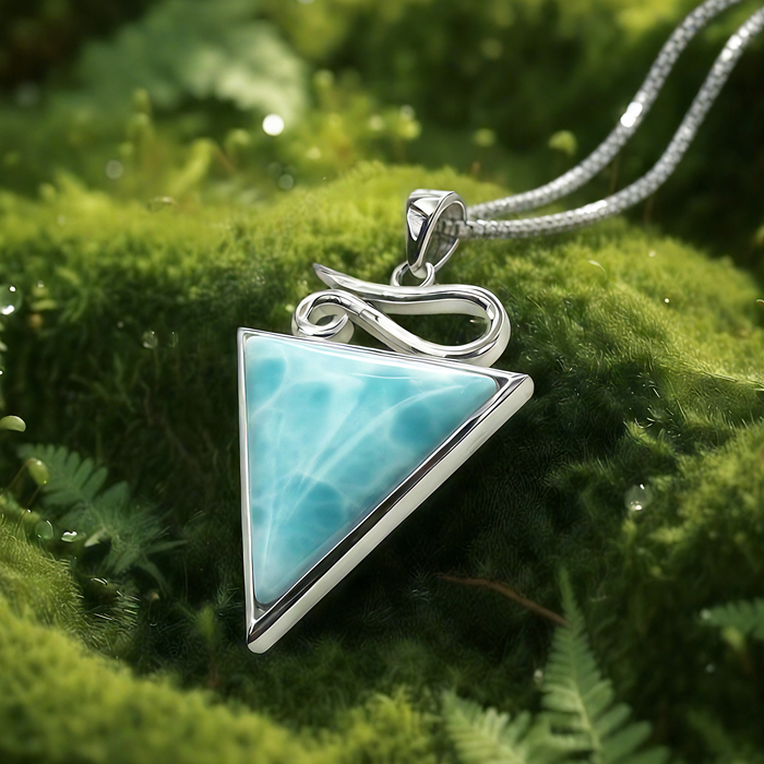 Larimar Silver Trinity Necklace