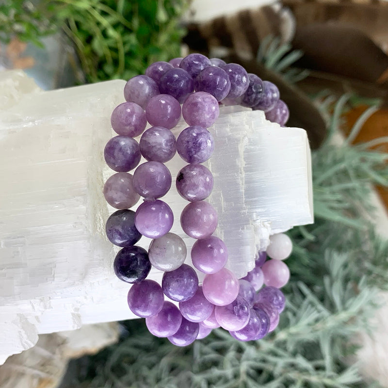 Mala Lepidolite Bracelet With Velvet Pouch