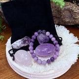 Lepidolite Mala Bracelet Unity Pouch Set