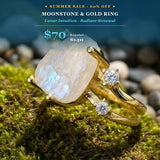 Κολιέ μενταγιόν Z ARRON DESIGN Serenity Moonstone από χάλκινο σύρμα