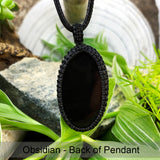 Obsidiaan Macrame hanger ketting