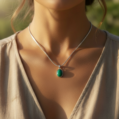 Malachite & Silver Transformation Necklace