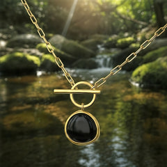 Z ARRON DESIGN Collar con colgante de alambre de cobre con piedra lunar Serenity