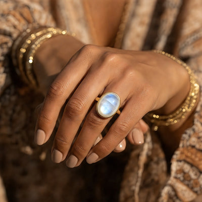 Moonstone & Gold Ring of Luminosity