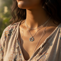Z ARRON DESIGN Serenity Moonstone kobbertråd vedhæng halskæde