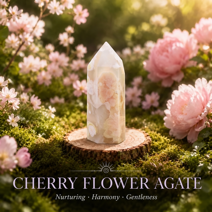 Cherry Flower Agate crystal point