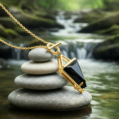 Z ARRON DESIGN Collar con colgante de alambre de cobre con piedra lunar Serenity