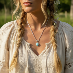 Z ARRON DESIGN Collar con colgante de alambre de cobre con piedra lunar Serenity
