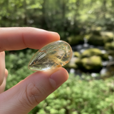 Angel Hair Rutilated Quartz Teardrop Cabochon
