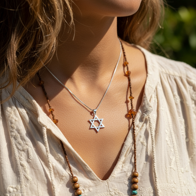 Silver Star of David Necklace