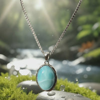 Z ARRON DESIGN Collar con colgante de alambre de cobre con piedra lunar Serenity