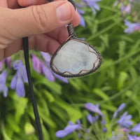 Z ARRON DESIGN Serenity Moonstone kobbertråd vedhæng halskæde