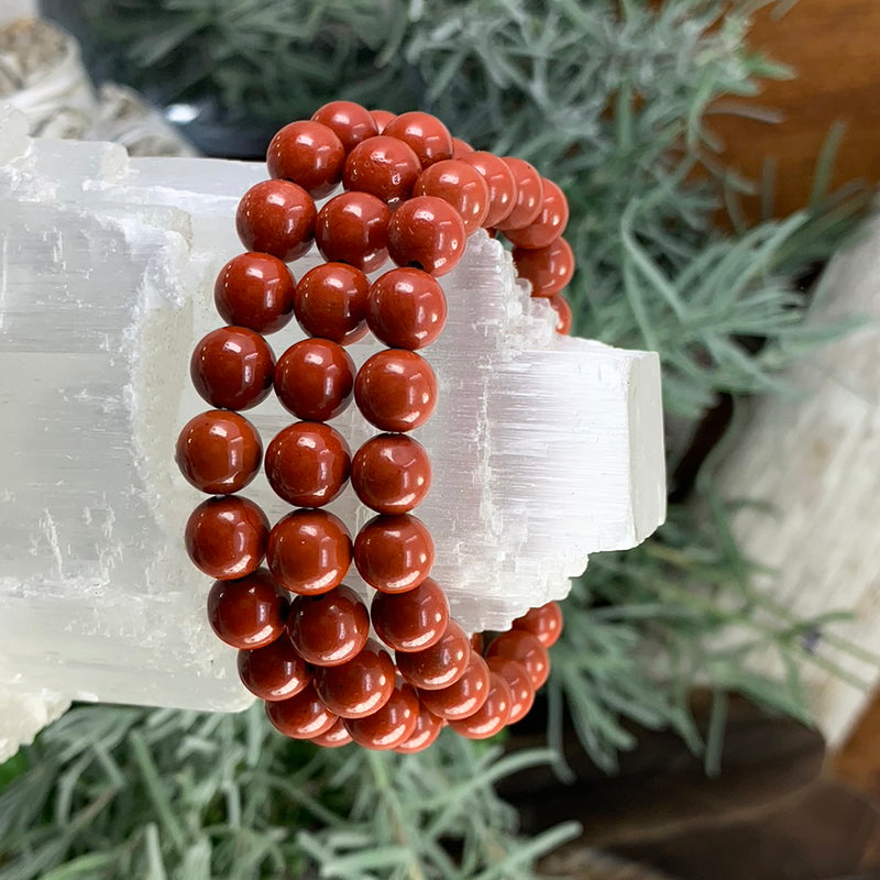 Mala Red Jasper Bracelet With Velvet Pouch