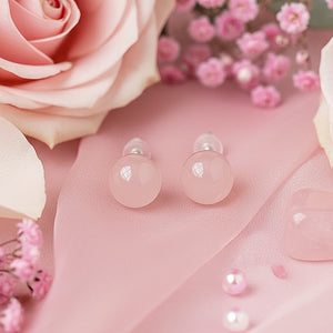 Earrings - Rose Quartz Studs
