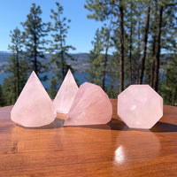 Rose Quartz Diamond Cut Crystal