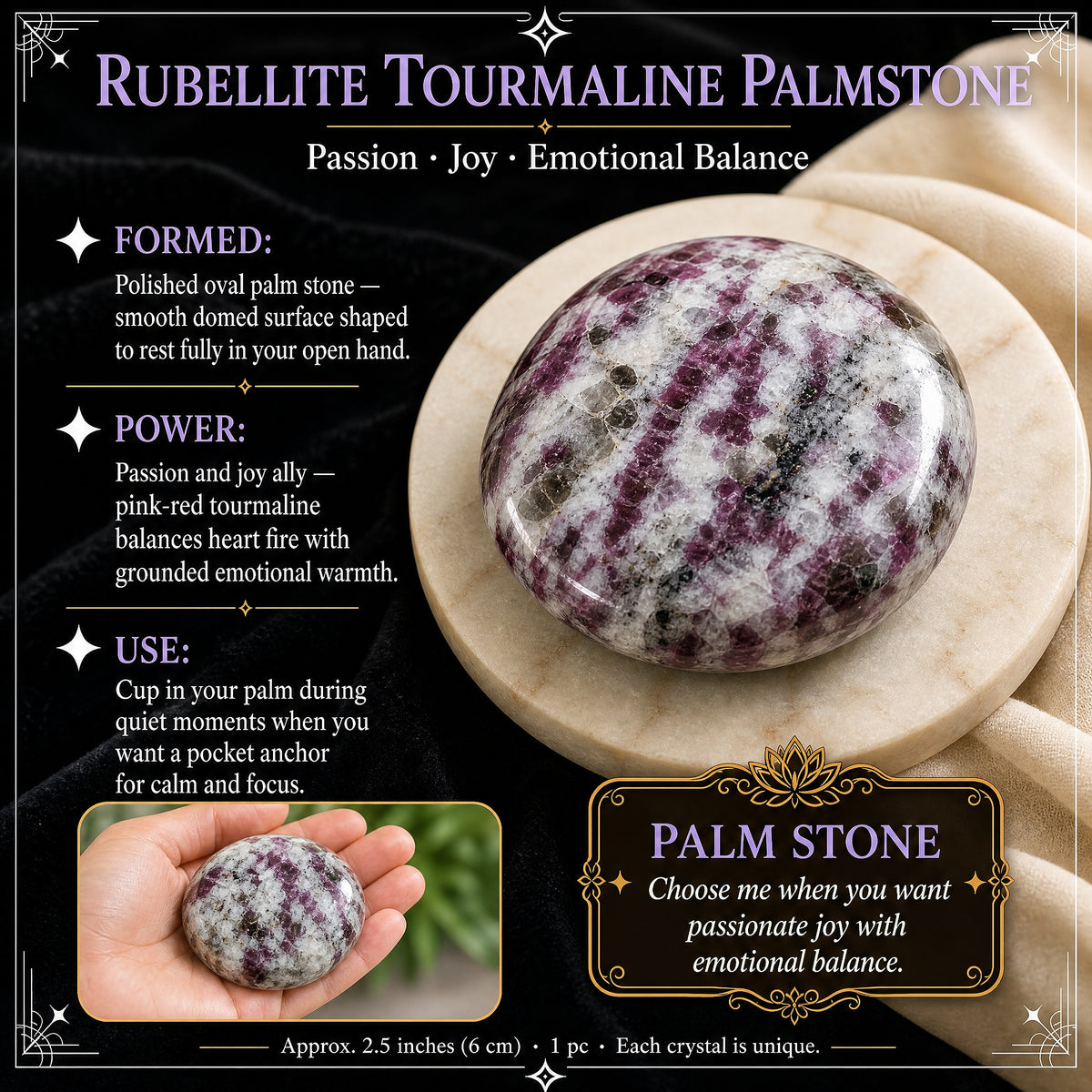 Rubellit Turmalin Palmstone