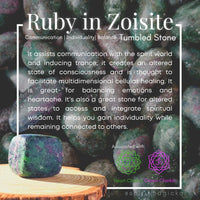 Ruby in Zoisite Tumbled Cube - tumbledstone