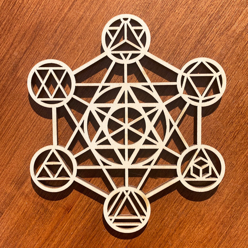 Sacred Geometry Wooden Grid Stand