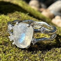 Κολιέ μενταγιόν Z ARRON DESIGN Serenity Moonstone από χάλκινο σύρμα