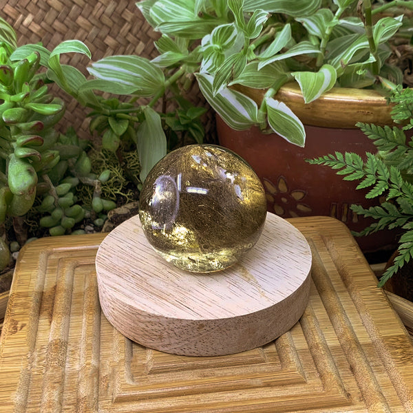 Crystal Mood Light (esfera de quartzo esfumaçado-médio)