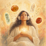 radiant health hypnosis hero with crystal collection