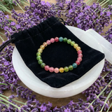 Collectors Rare Watermelon Tourmaline Gemstone Mala Bracelet