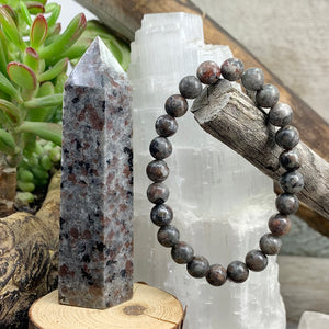 Yooperlite - The Stone that Glows + Mala Bracelet Combo Set