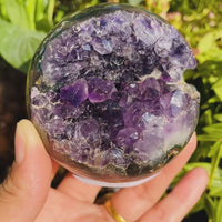 Esfera de geoda de amatista grande (artículo n.º 00102)
